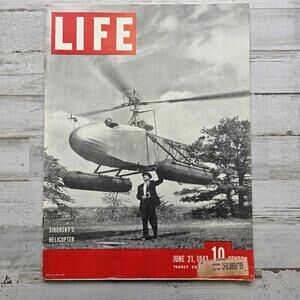 Life Magazine June 21, 1943 Sikorsky's Helicopter Cover Zoot Suit Riot Ibn Saud